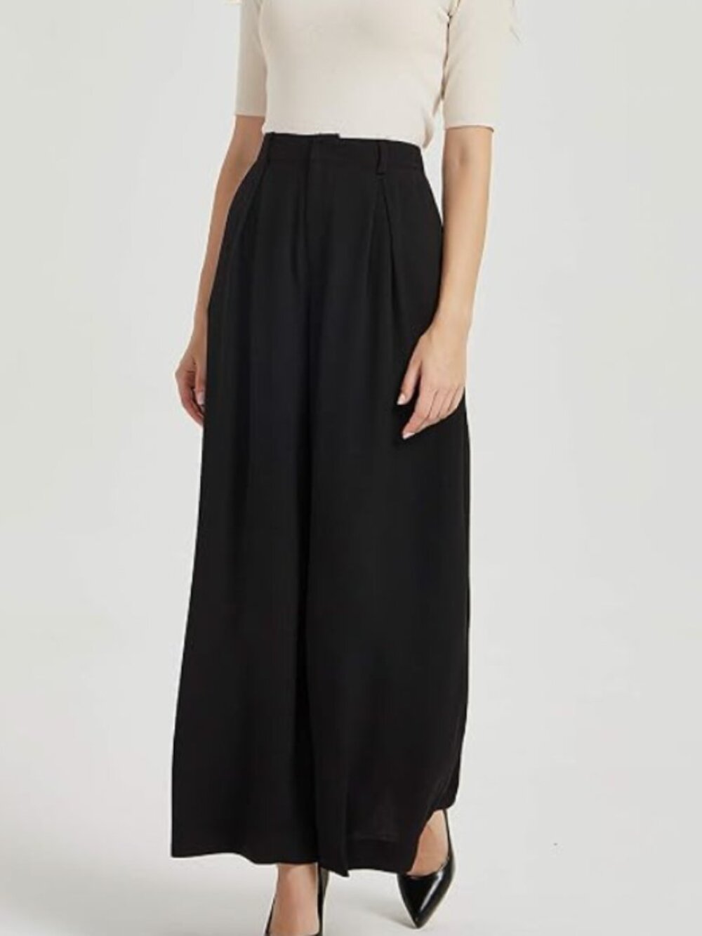Amazon Tronjori Black Wide Leg Trouser